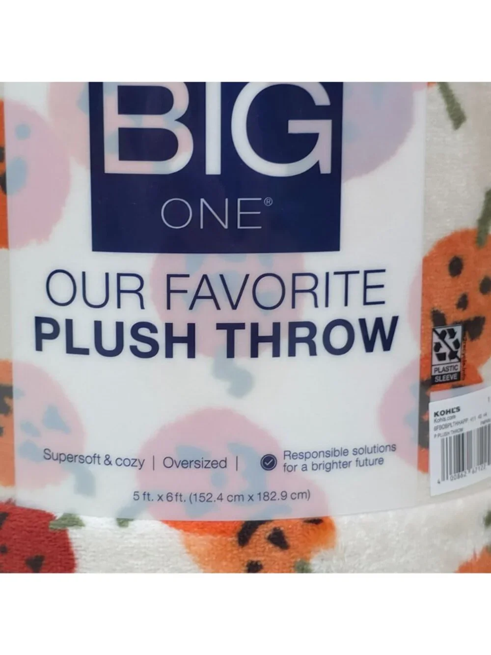 The Big One Oversized Plush Halloween Throw Blanket Pumpkins 5 Ft X 6 Ft Soft